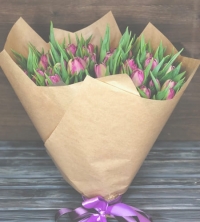 Букет 51 фиолетовый тюльпан